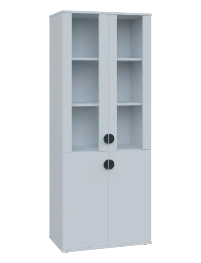 TN 5 - 7DS kancelářská skříň, 4-dveřová/prosklená, 1822x720x400, bílá